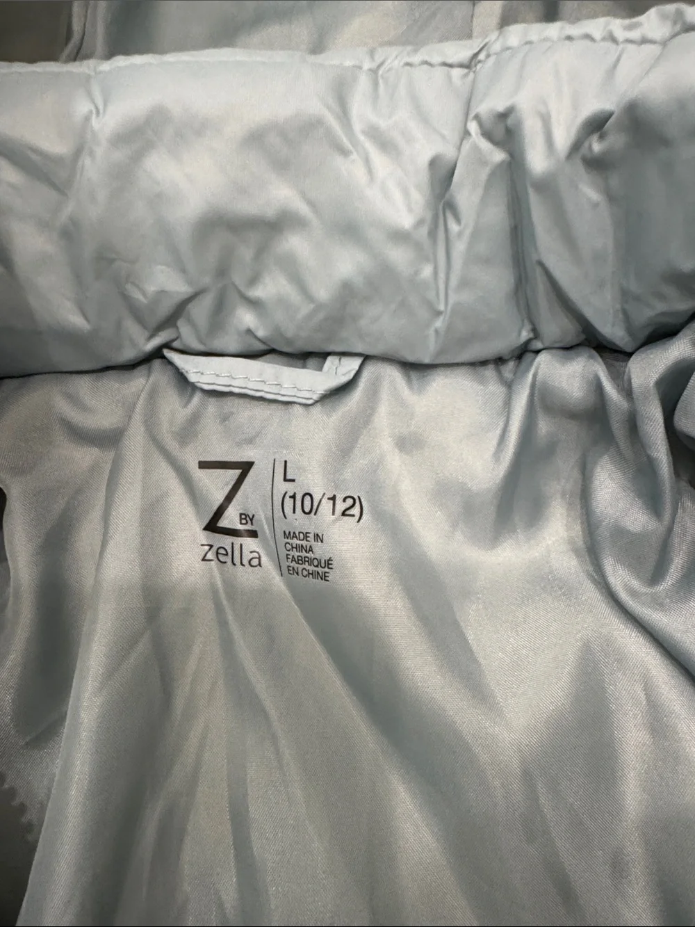Zella Light Blue Hooded Quilted Puffer Jacket